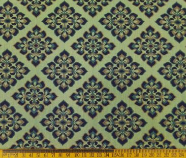 Absoluto Men's Terry Rayon Unstitched Jacquard Modi Jacket 2 Meter Suiting Fabric (Lime Green)