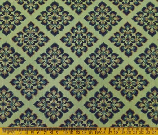 Absoluto Men's Terry Rayon Unstitched Jacquard Modi Jacket 2 Meter Suiting Fabric (Lime Green)