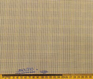 Absoluto Men's Terry Rayon Unstitched Checks Suiting Fabric (Beige)