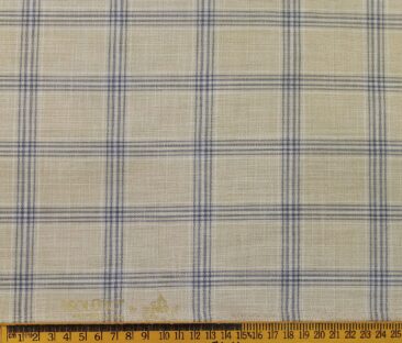 Absoluto Men's Terry Rayon Unstitched Broad Checks Suiting Fabric (Beige)