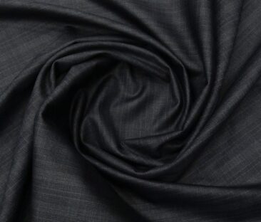 Absoluto Men's Terry Rayon Unstitched Self Checks Suiting Fabric (Dark Blueish Grey)