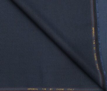 Cadini Men's Terry Rayon Unstitched Structured Suiting Fabric (Dark Blue)