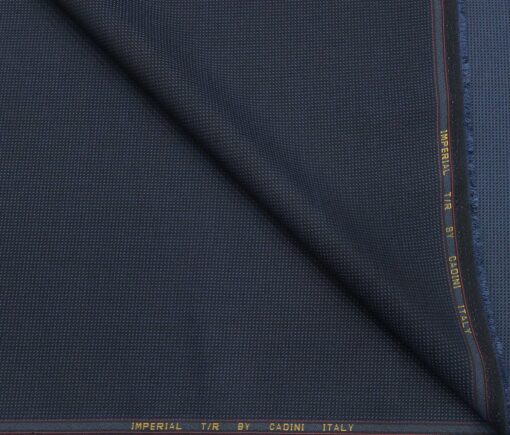 Cadini Men's Terry Rayon Unstitched Structured Suiting Fabric (Dark Blue)