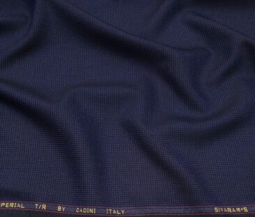 Cadini Men's Terry Rayon Unstitched Structured Suiting Fabric (Royal Blue)