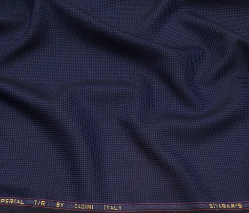 Cadini Men's Terry Rayon Unstitched Structured Suiting Fabric (Royal Blue)