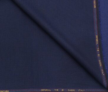 Cadini Men's Terry Rayon Unstitched Structured Suiting Fabric (Royal Blue)
