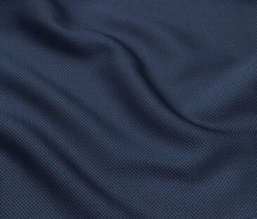 Cadini Men's Terry Rayon Unstitched Oxford Weave Suiting Fabric (Blue)