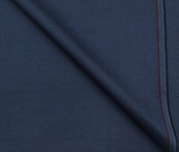 Cadini Men's Terry Rayon Unstitched Oxford Weave Suiting Fabric (Blue)