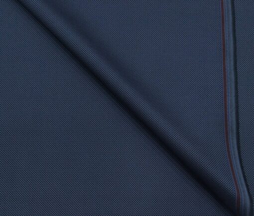 Cadini Men's Terry Rayon Unstitched Oxford Weave Suiting Fabric (Blue)