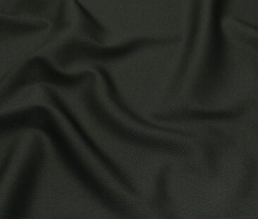 Cadini Men's Terry Rayon Unstitched Oxford Weave Suiting Fabric (Dark Green)
