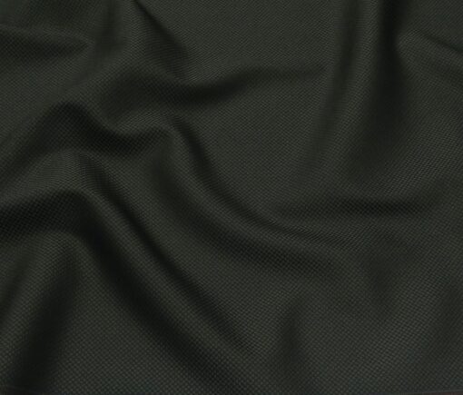Cadini Men's Terry Rayon Unstitched Oxford Weave Suiting Fabric (Dark Green)