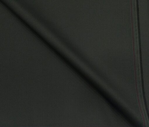 Cadini Men's Terry Rayon Unstitched Oxford Weave Suiting Fabric (Dark Green)
