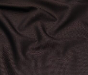 Cadini Men's Terry Rayon Unstitched Oxford Weave Suiting Fabric (Dark Wine)