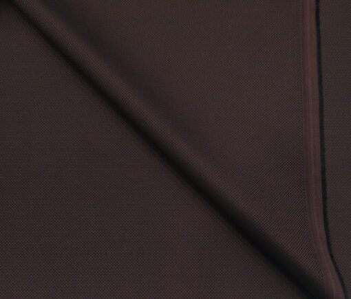 Cadini Men's Terry Rayon Unstitched Oxford Weave Suiting Fabric (Dark Wine)