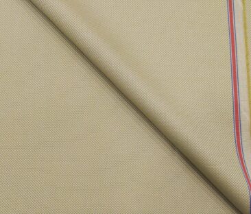 Cadini Men's Terry Rayon Unstitched Oxford Weave Suiting Fabric (Oat Beige)