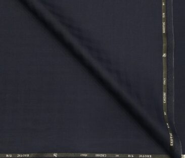 Cadini Men's Terry Rayon Unstitched Self Checks Suiting Fabric (Dark Royal Blue)
