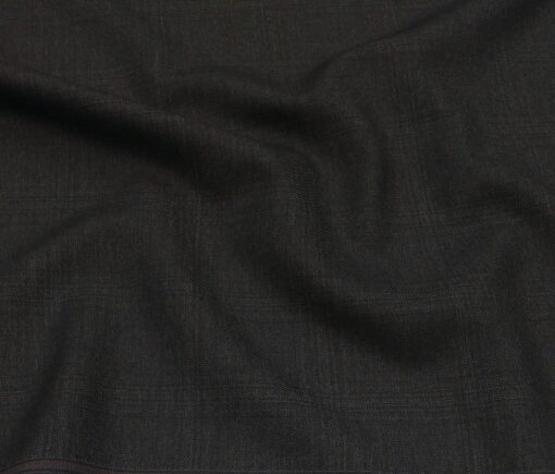 Cadini Men's Terry Rayon Unstitched Self Broad Checks Suiting Fabric (Blackish Grey)