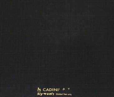 Cadini Men's Terry Rayon Unstitched Self Broad Checks Suiting Fabric (Blackish Grey)