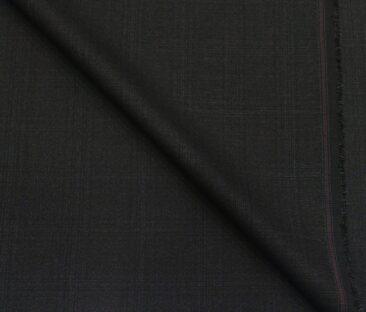 Cadini Men's Terry Rayon Unstitched Self Broad Checks Suiting Fabric (Blackish Grey)
