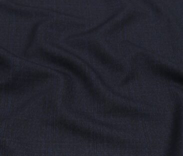 Cadini Men's Terry Rayon Unstitched Self Broad Checks Suiting Fabric (Dark Royal Blue)