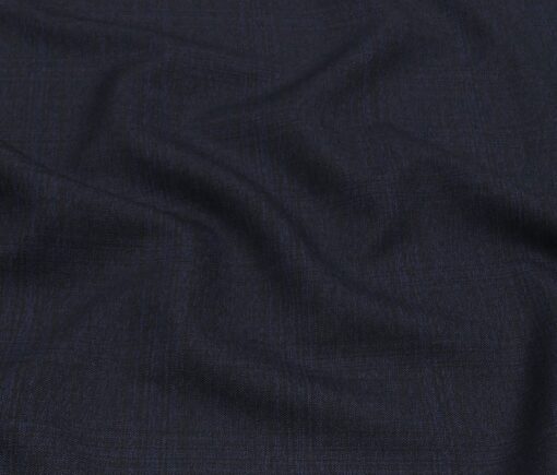 Cadini Men's Terry Rayon Unstitched Self Broad Checks Suiting Fabric (Dark Royal Blue)