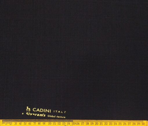 Cadini Men's Terry Rayon Unstitched Self Broad Checks Suiting Fabric (Dark Wine)