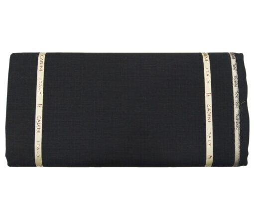 Cadini Men's Wool Super 140s Unstitched 3.25 Meter Self Striped Suit Fabric (Dark Worsted Grey)