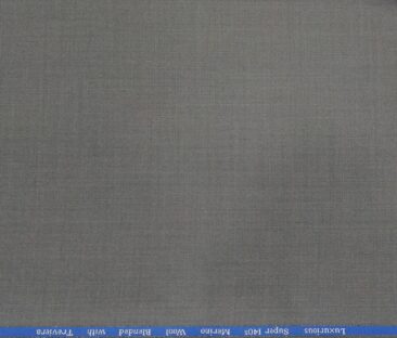 Cadini Men's Wool Super 140s Unstitched 3 Meter Self Design Suit Fabric (Light Grey)