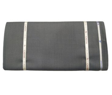 Cadini Men's Wool Super 140s Unstitched 3 Meter Self Design Suit Fabric (Light Grey)
