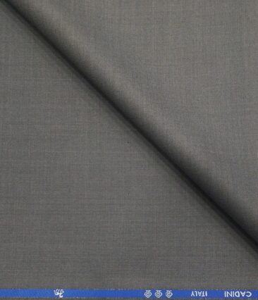 Cadini Men's Wool Super 140s Unstitched 3 Meter Self Design Suit Fabric (Light Grey)