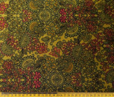 Don & Julio Men's Velvet Unstitched 2.25 Meter Printed BandhGala Suiting Fabric (Golden)