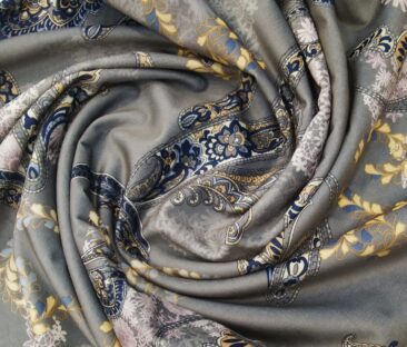 Don & Julio Men's Velvet Unstitched Printed Suiting Fabric (Grey)