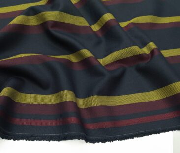 Don & Julio Men's Terry Rayon Unstitched 2 Meter Striped Suiting Fabric (Dark Blue)