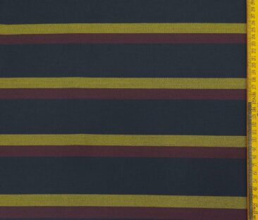 Don & Julio Men's Terry Rayon Unstitched 2 Meter Striped Suiting Fabric (Dark Blue)