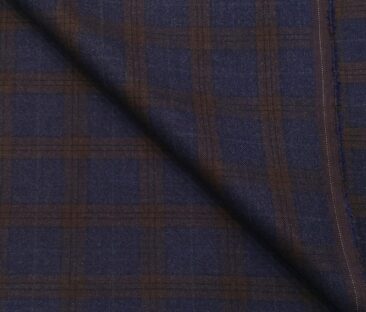 Don & Julio Men's Terry Rayon Unstitched Checks Suiting Fabric (Indigo Blue)