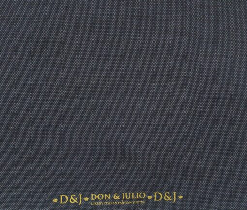 Don & Julio Terry Rayon Unstitched Dotted Structured Suiting Fabric (Dark Blue)