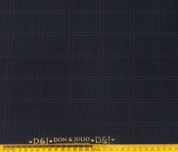 Don & Julio Terry Rayon Unstitched Checks Suiting Fabric (Dark Blueish Purple)