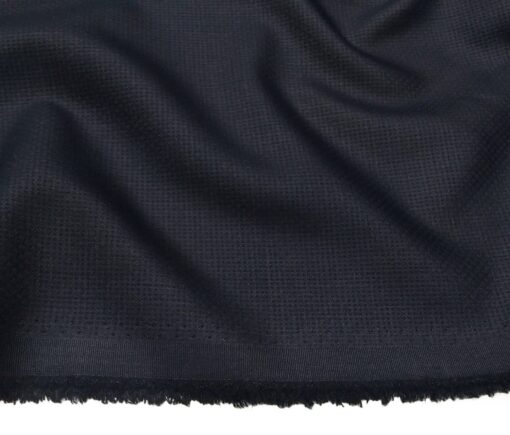 Don & Julio Terry Rayon Unstitched Jacquard Weave Suiting Fabric (Dark Navy Blue)