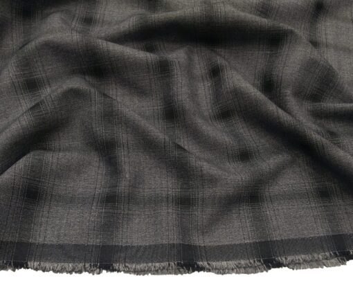 Don & Julio Terry Rayon Unstitched Checks Suiting Fabric (Grey)