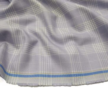 Don & Julio Terry Rayon Unstitched Checks Suiting Fabric (Light Purple)