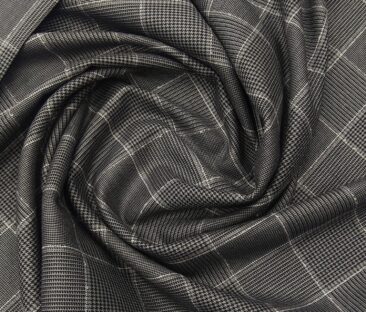 Don & Julio Terry Rayon Unstitched Structured Cum Checks Suiting Fabric (Grey)