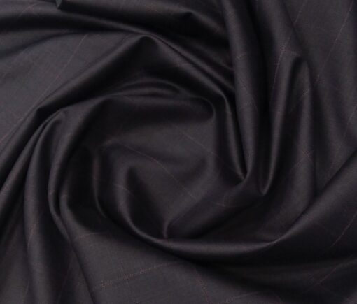 Don & Julio Terry Rayon Unstitched Checks Suiting Fabric (Dark Purple)