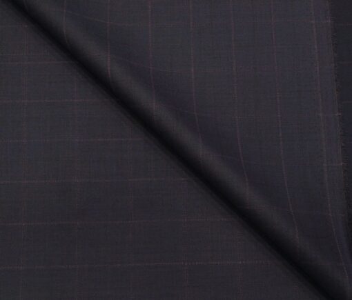 Don & Julio Terry Rayon Unstitched Checks Suiting Fabric (Dark Purple)