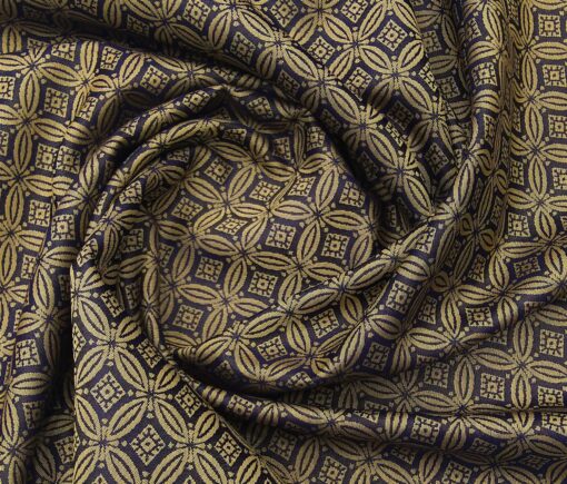 Donear Terry Rayon Unstitched Jacquard Suiting Fabric (Golden)