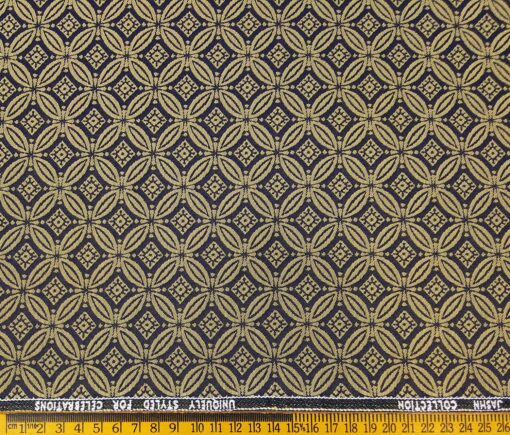 Donear Terry Rayon Unstitched Jacquard Suiting Fabric (Golden)