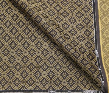 Donear Terry Rayon Unstitched Jacquard Suiting Fabric (Golden)