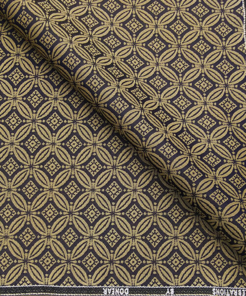 Donear Terry Rayon Unstitched Jacquard Suiting Fabric (Golden)