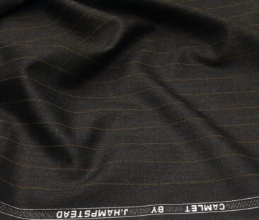 J.Hampstead Men's Terry Rayon Unstitched Striped Suiting Fabric (Dark Grey)