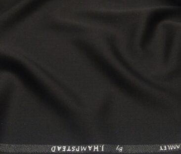 J.Hampstead Men's Terry Rayon Unstitched Solid Suiting Fabric (Black)