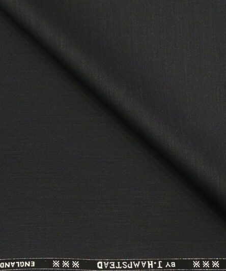J.Hampstead Men's Wool Super 150s Unstitched 3.25 Meter Solid Suiting Fabric (Dark Grey)